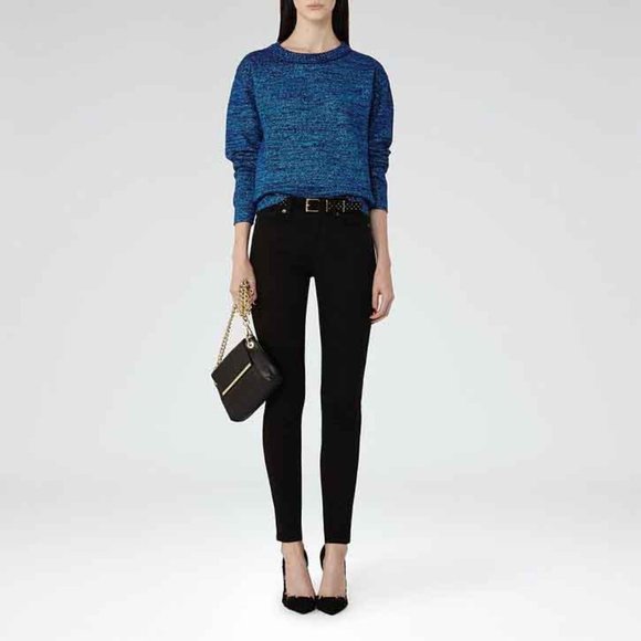 Reiss Richelle metallic crewneck sweater - size xs - Picture 2 of 10